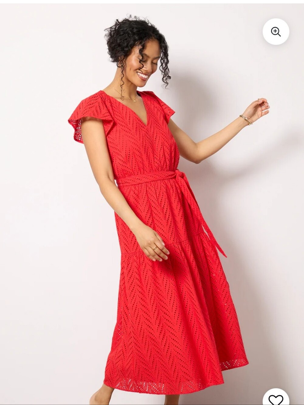 NWT Evereve Daisy Eyelet Dress in Red Size Small.  New